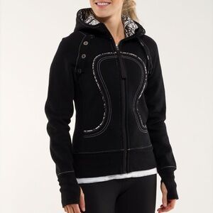 Lululemon Athletica Black Scuba Hoodie Convertible to Vest size 6 Small